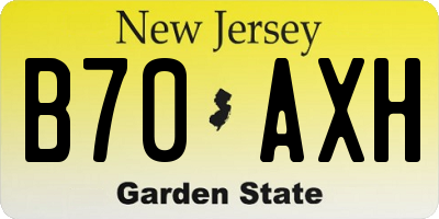 NJ license plate B70AXH
