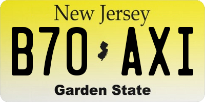NJ license plate B70AXI