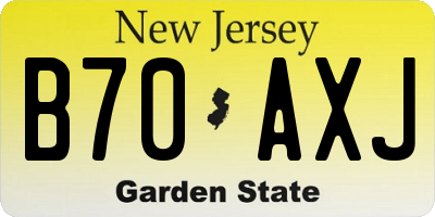 NJ license plate B70AXJ