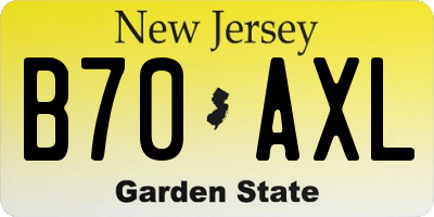 NJ license plate B70AXL
