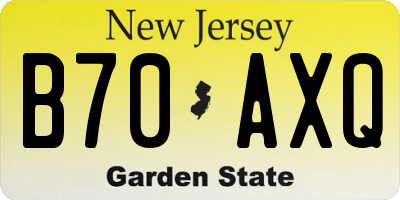NJ license plate B70AXQ