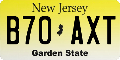 NJ license plate B70AXT