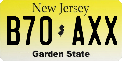 NJ license plate B70AXX