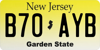 NJ license plate B70AYB