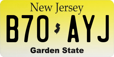 NJ license plate B70AYJ