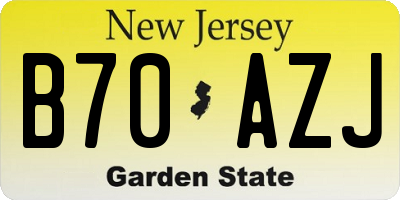 NJ license plate B70AZJ