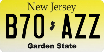 NJ license plate B70AZZ