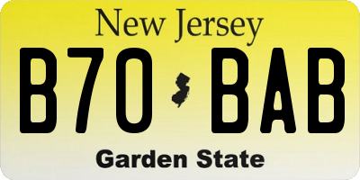 NJ license plate B70BAB