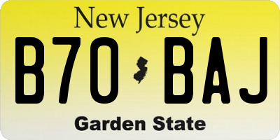 NJ license plate B70BAJ