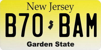NJ license plate B70BAM