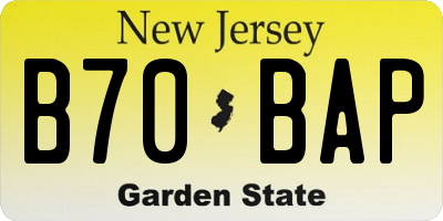 NJ license plate B70BAP