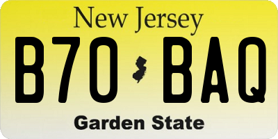 NJ license plate B70BAQ