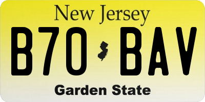 NJ license plate B70BAV