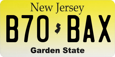 NJ license plate B70BAX