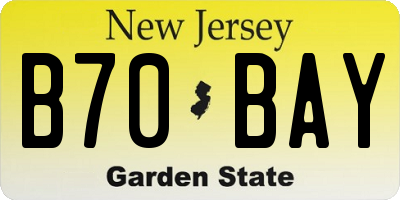 NJ license plate B70BAY