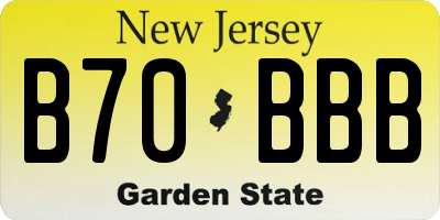 NJ license plate B70BBB