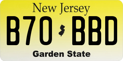 NJ license plate B70BBD