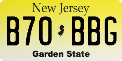 NJ license plate B70BBG