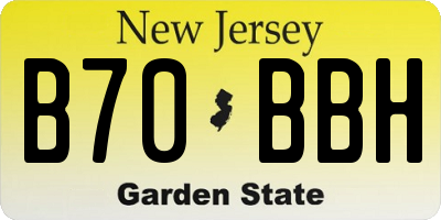 NJ license plate B70BBH