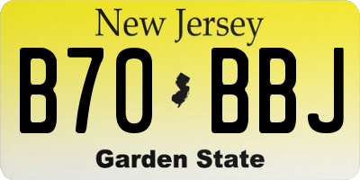 NJ license plate B70BBJ