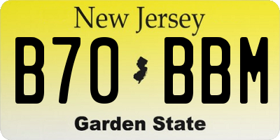 NJ license plate B70BBM