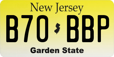 NJ license plate B70BBP