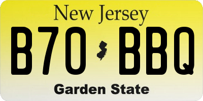 NJ license plate B70BBQ