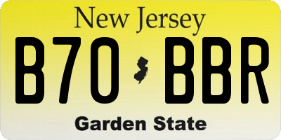NJ license plate B70BBR