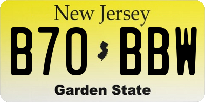 NJ license plate B70BBW