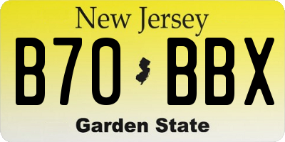 NJ license plate B70BBX