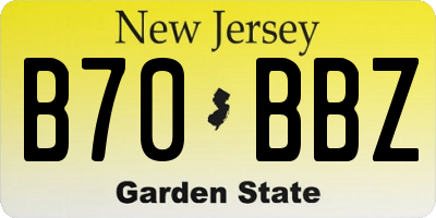 NJ license plate B70BBZ