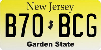 NJ license plate B70BCG