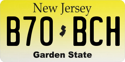 NJ license plate B70BCH