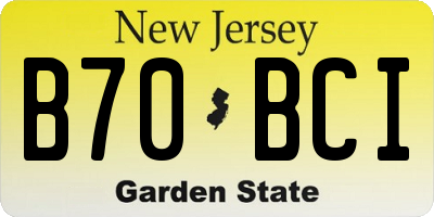 NJ license plate B70BCI