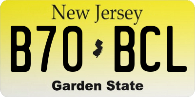NJ license plate B70BCL