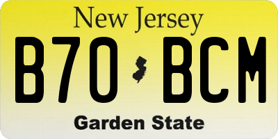 NJ license plate B70BCM