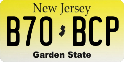 NJ license plate B70BCP