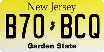 NJ license plate B70BCQ