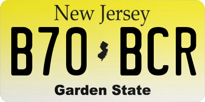 NJ license plate B70BCR