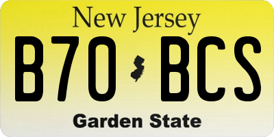 NJ license plate B70BCS