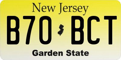 NJ license plate B70BCT