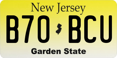 NJ license plate B70BCU