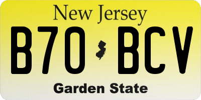 NJ license plate B70BCV
