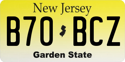 NJ license plate B70BCZ