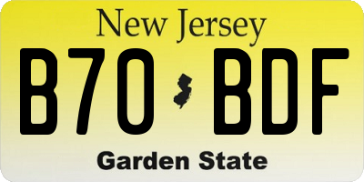NJ license plate B70BDF