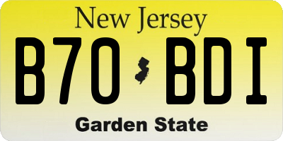 NJ license plate B70BDI