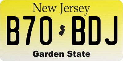NJ license plate B70BDJ