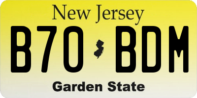 NJ license plate B70BDM