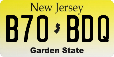 NJ license plate B70BDQ