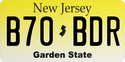 NJ license plate B70BDR